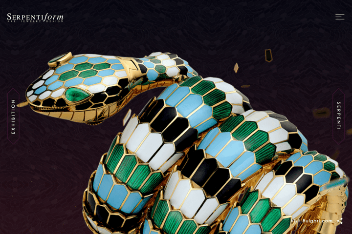 BVLGARI SERPENTIFORM EXHIBITION website preview